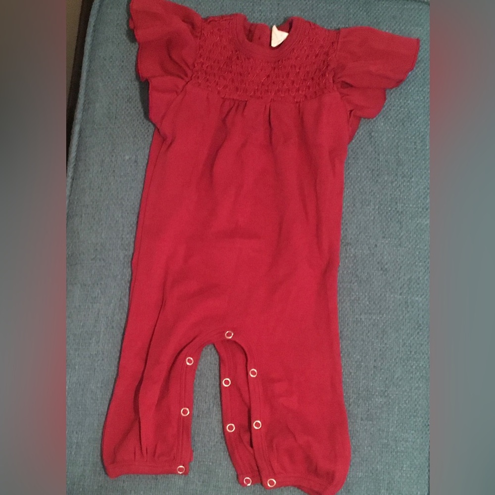 Kate Quinn burgundy romper 6-12 months